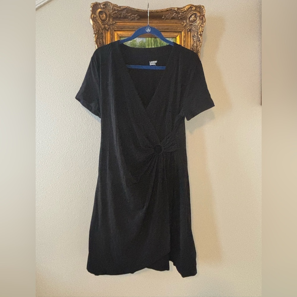 Lands' End Wrap Dress with Knot Detail